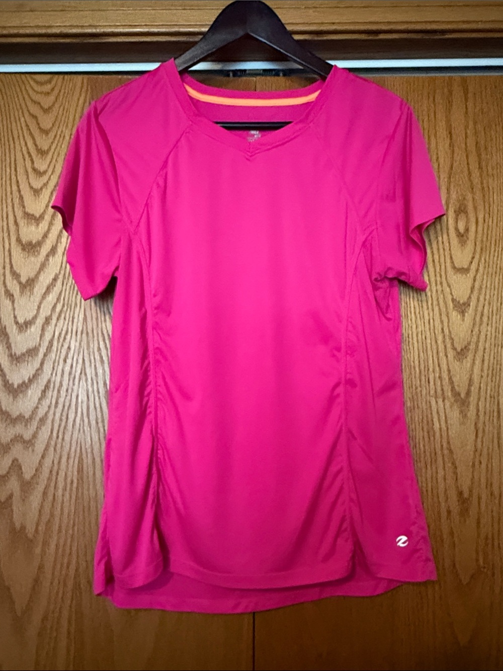 Energy Zone Women's Short Sleeve V-Neck Active Top - Hot Pink